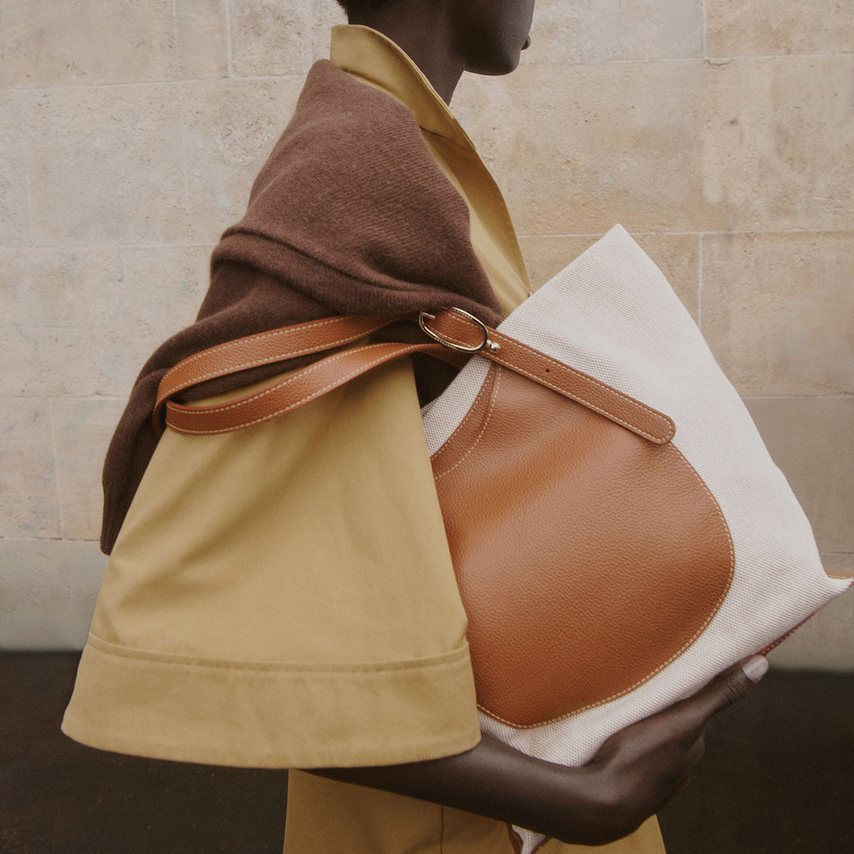 Le Foulonné Toile Schultertasche XL