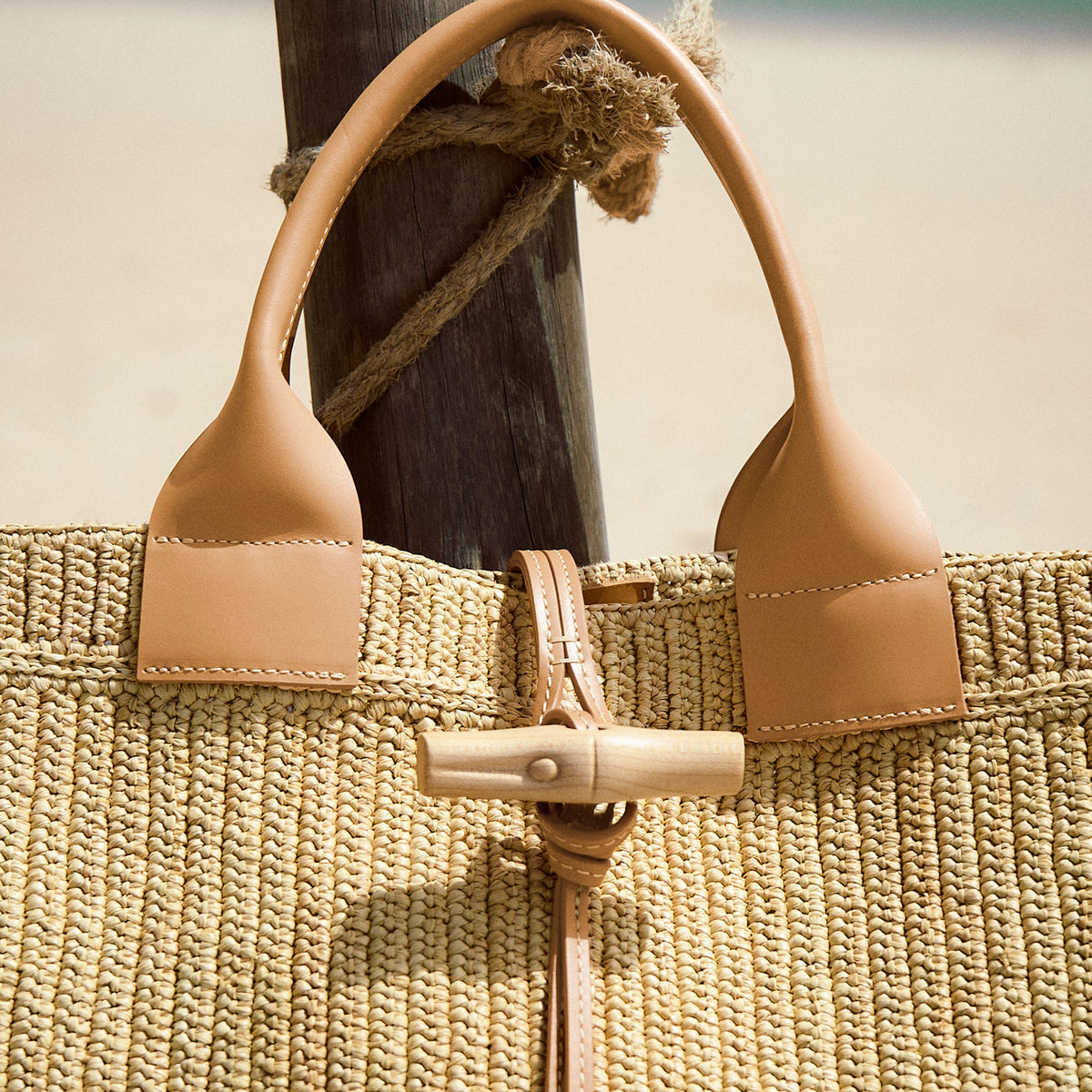 Le Roseau Raphia handbag L