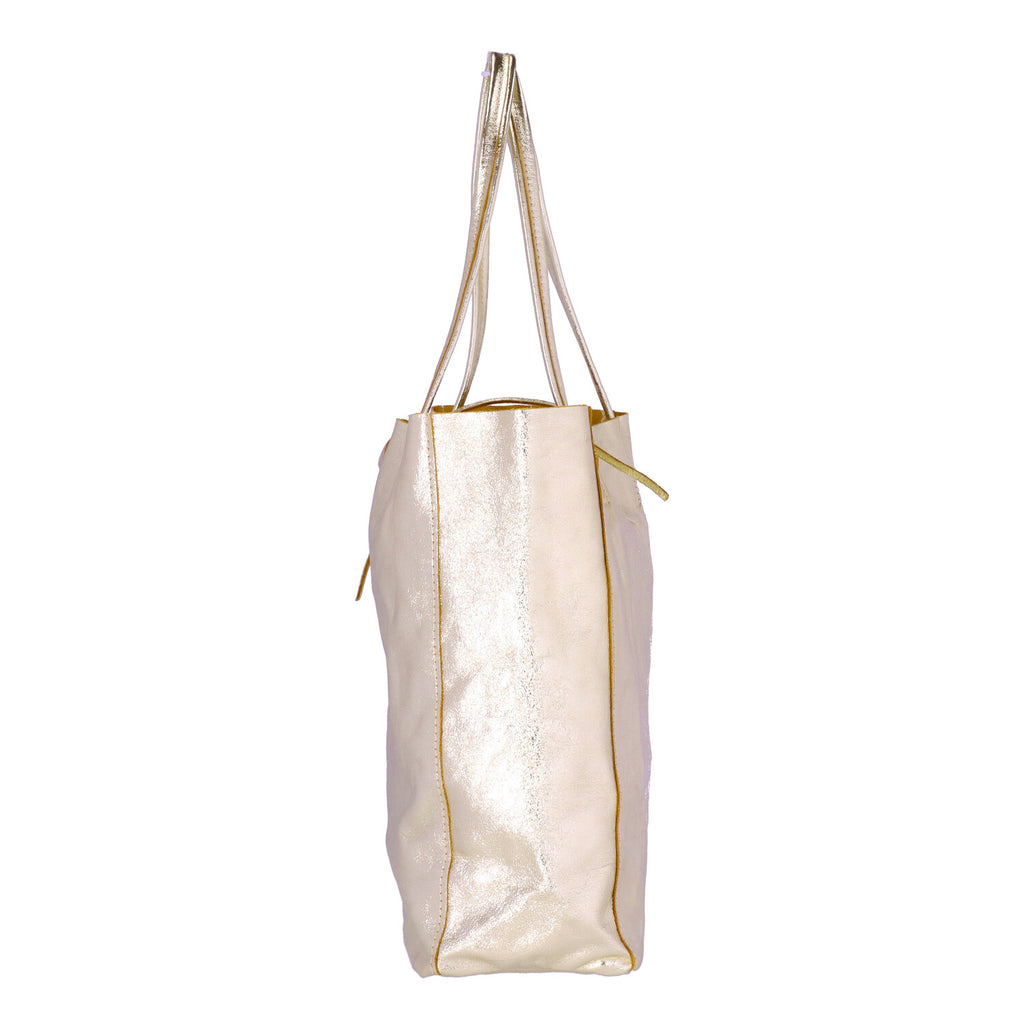 Shopper leather metallic