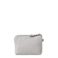 Lieblingstasche Physalis light grey leather coin purse with a secure top zipper closure
