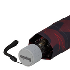 Lieblingstasche Affenzahn umbrella in dark red and black geometric pattern with grey handle and wrist strap