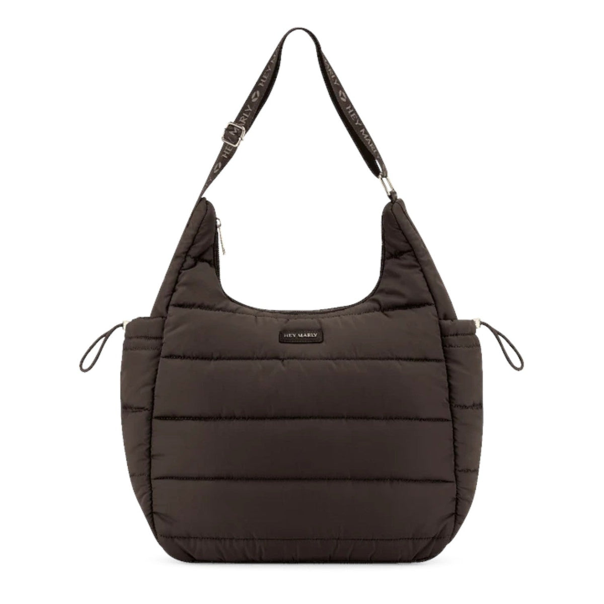 Lieblingstasche Alltime Buddy dark brown quilted hobo bag with adjustable branded shoulder strap