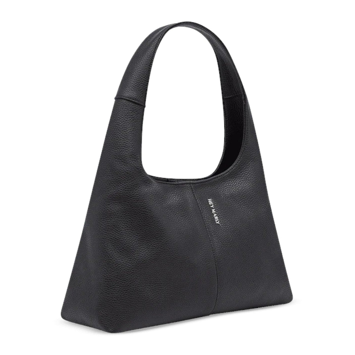 Lieblingstasche Alltime Lover M black pebbled leather hobo bag with a minimalist design and shoulder strap