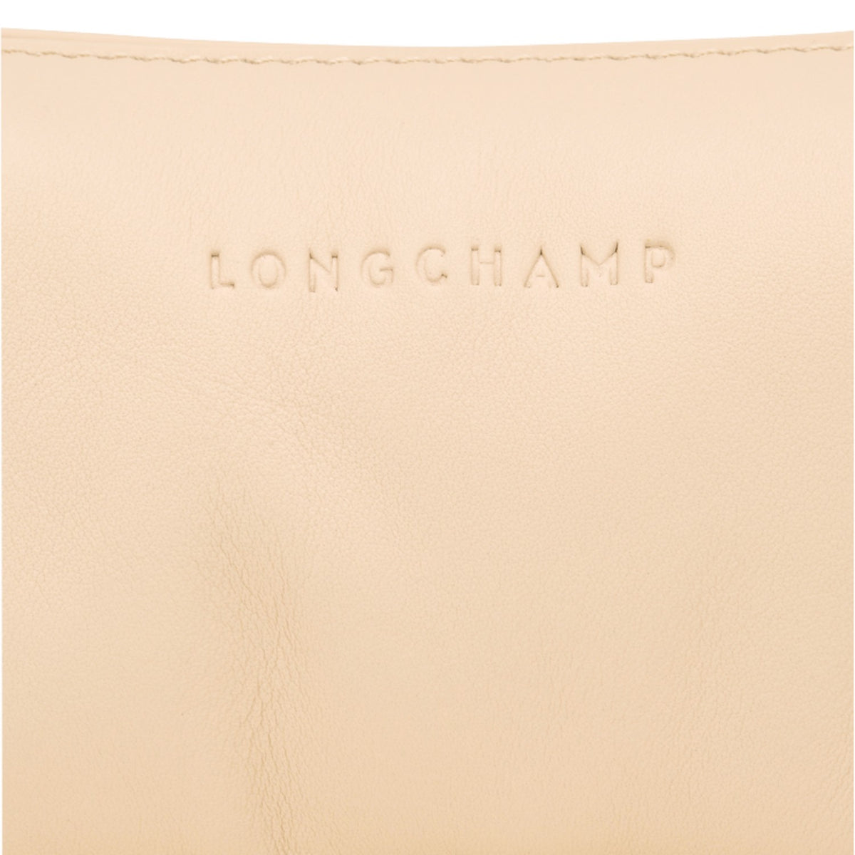 Lieblingstasche Looong Schultertasche S in beige leather with embossed Longchamp logo detail