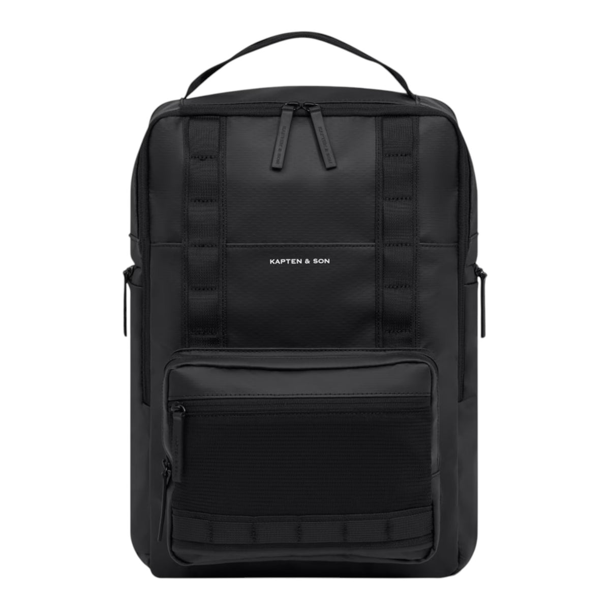 Lieblingstasche Bergen Ultra black minimalist backpack with front mesh pocket and top handle