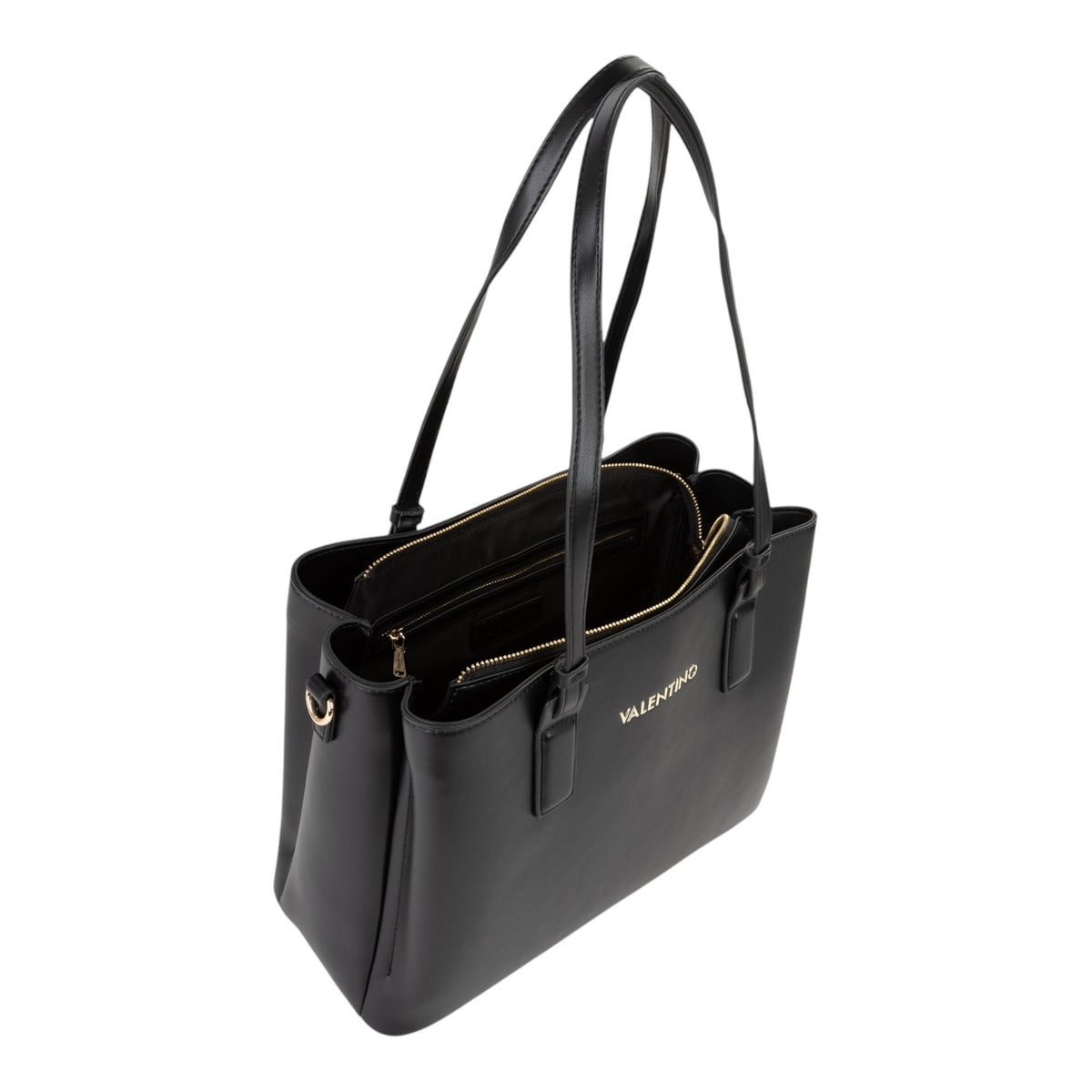 Lieblingstasche black leather tote bag with gold hardware and zip closure