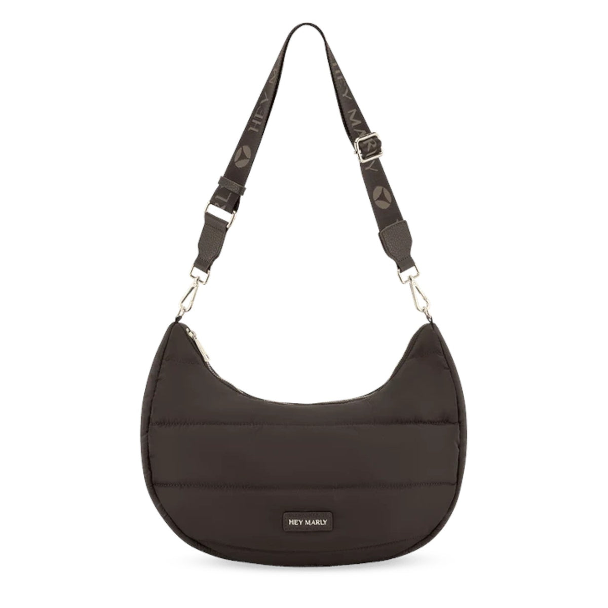 Lieblingstasche Lifetime Buddy M black quilted crescent shoulder bag with adjustable branded strap