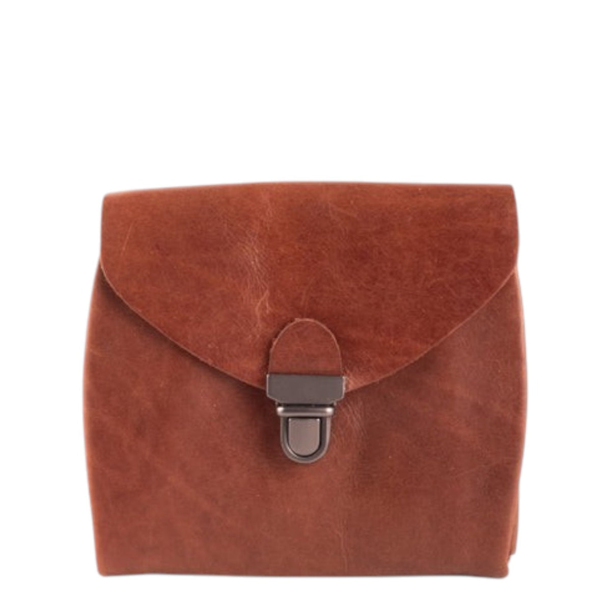 Lieblingstasche brown leather fold wallet with metal clasp closure.