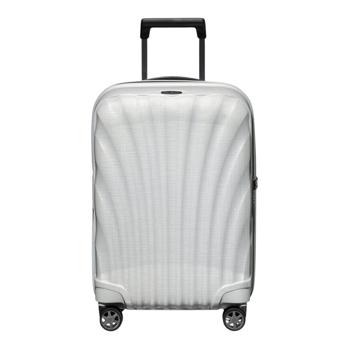 Lieblingstasche C-Lite Spinner 55/20 Exp carry-on suitcase in off-white with a textured shell and four wheels.