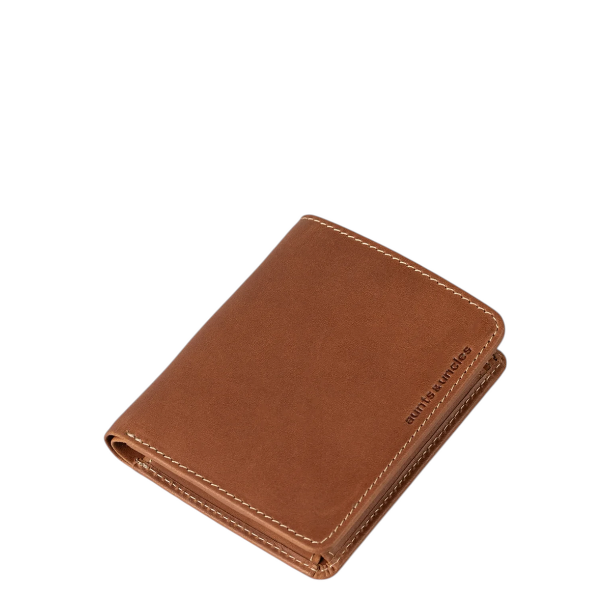 Lieblingstasche Clive brown leather wallet with contrast stitching and embossed aunts & uncles logo