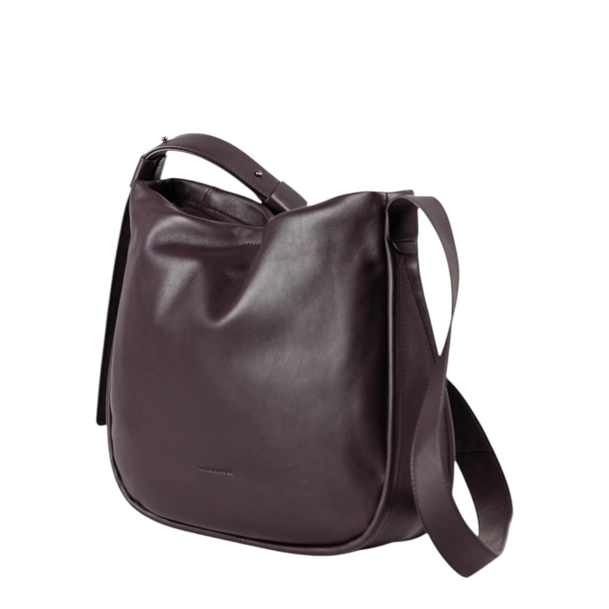 Lieblingstasche Coral dark brown leather hobo shoulder bag with a minimalist design and adjustable strap