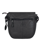 Lieblingstasche Emmeline grey leather crossbody bag with front zipper pocket and embossed anchor logo detail