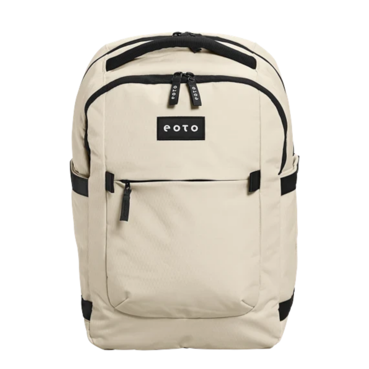 Lieblingstasche eoto Midi20 beige city backpack with black accents, front pocket, and minimalist design