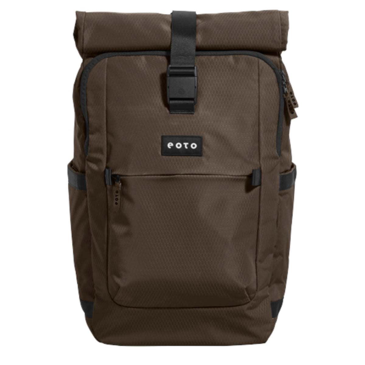 Lieblingstasche eoto Tall41 brown rolltop travel backpack with front pocket and buckle closure