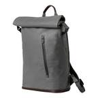Lieblingstasche a/u by aunts & uncles Fukui grey rolltop backpack with leather details and front zip pocket