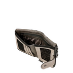 Lieblingstasche wallet in grey and black with interior card slots and zippered coin compartment