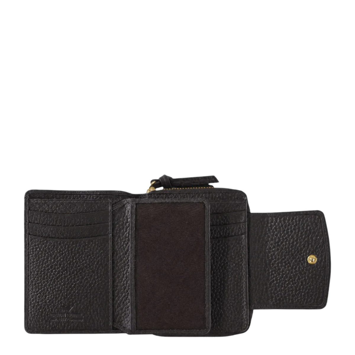 Lieblingstasche Hanna RFID wallet in black grained leather with card slots and snap button closure
