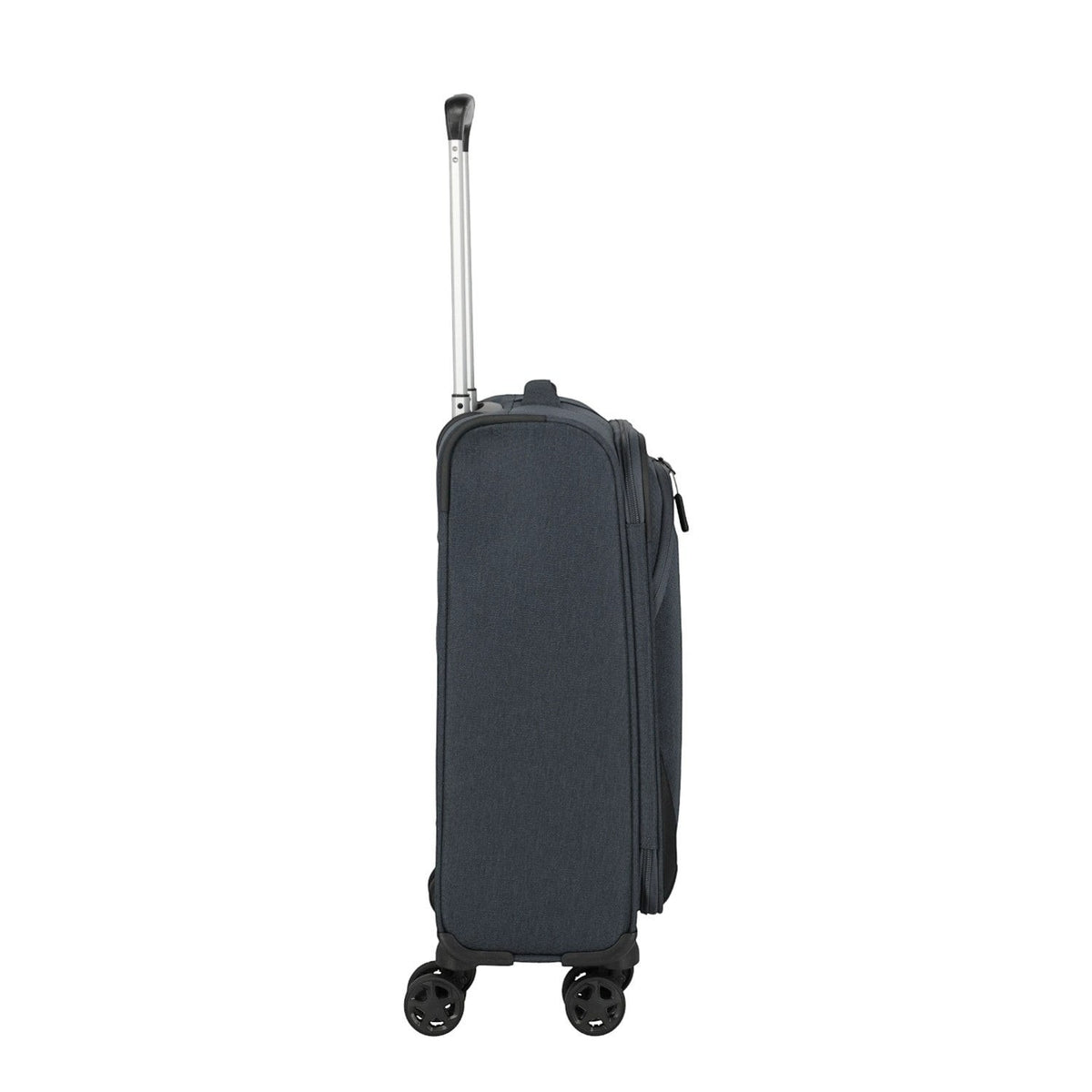 Lieblingstasche KICK OFF 4-wheel trolley suitcase in dark grey, side view with extended telescopic handle