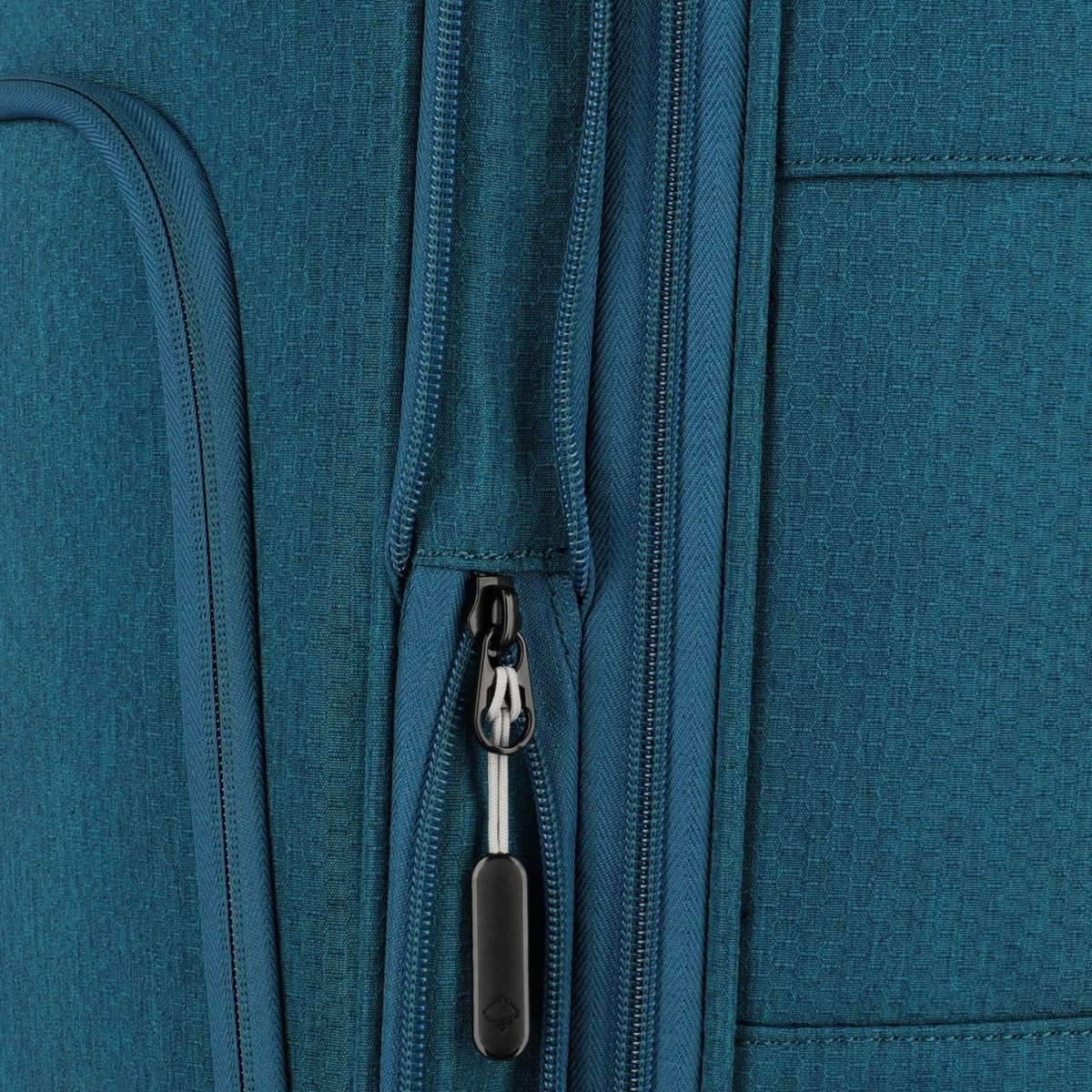 Lieblingstasche KICK OFF trolley suitcase in teal blue featuring a durable fabric texture and secure zipper detail.