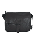 Lieblingstasche Laurel black leather messenger bag with a flap closure and adjustable shoulder strap
