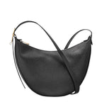 Lieblingstasche Le Foulonné small black crescent-shaped leather crossbody bag with gold-tone hardware