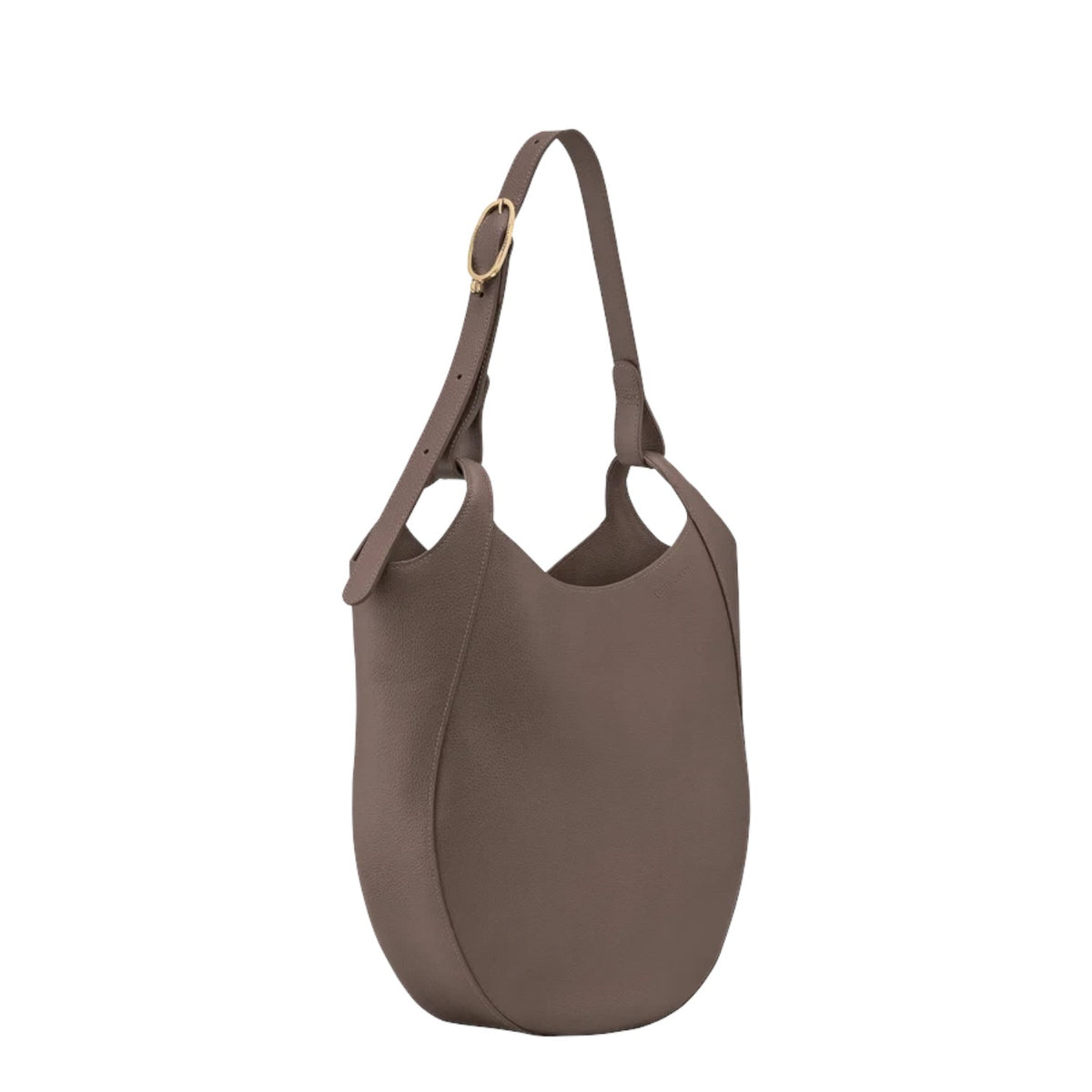 Lieblingstasche Le Foulonné taupe leather hobo shoulder bag with adjustable gold-tone buckle strap