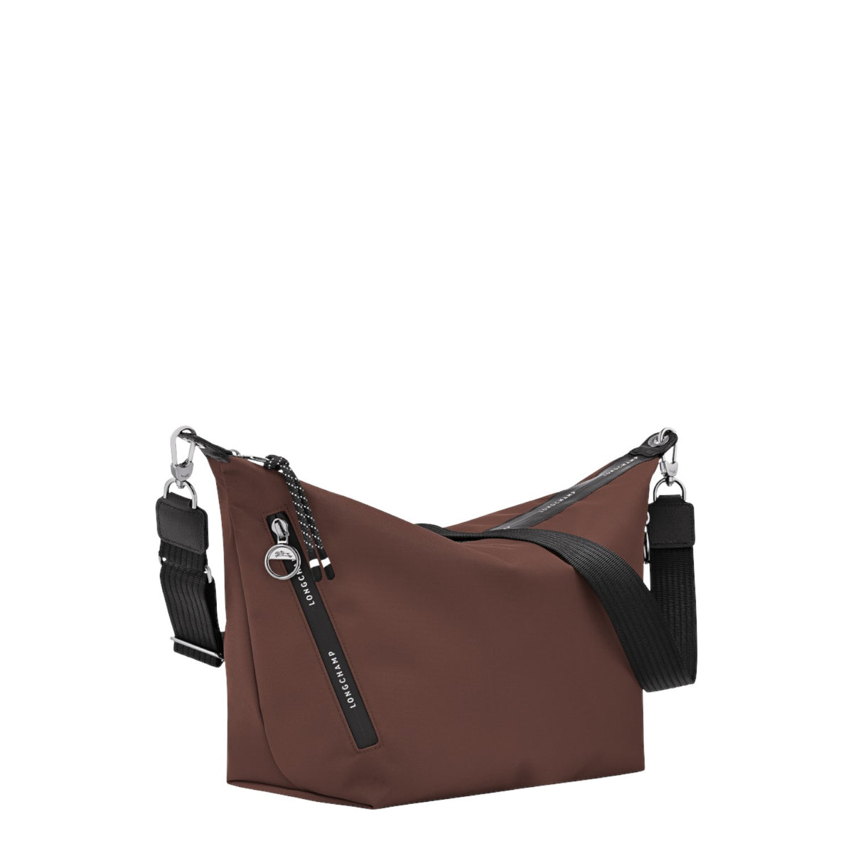 Lieblingstasche Le Pliage Energy medium brown crossbody bag with black strap and branded zipper details