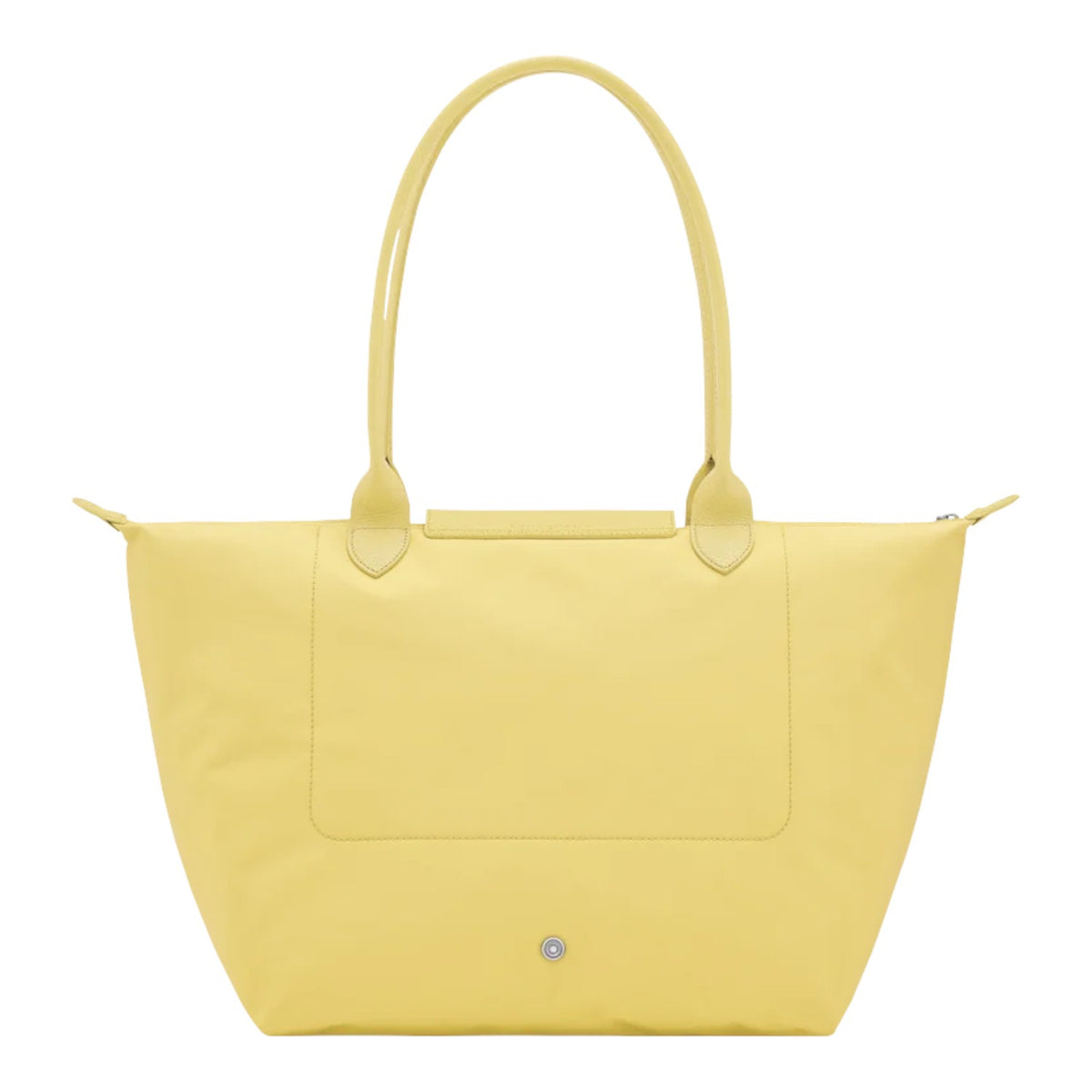 Lieblingstasche Le Pliage One L yellow nylon shoulder bag with leather handles and zip closure.