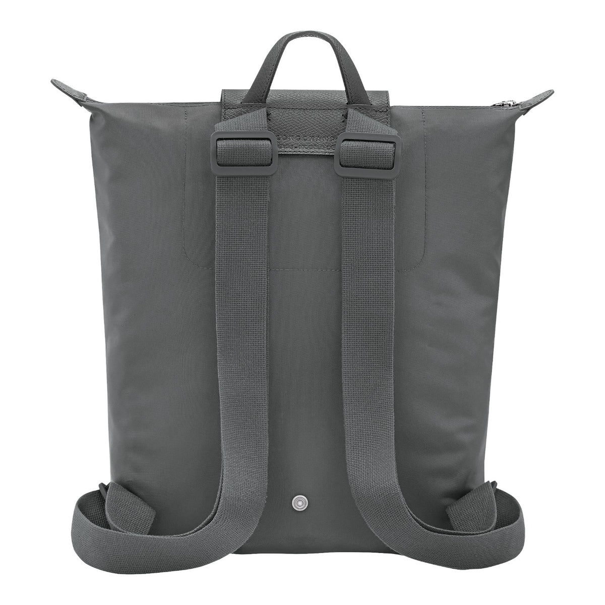 Lieblingstasche Le Pliage One Rucksack in grey nylon with adjustable straps and top handle.
