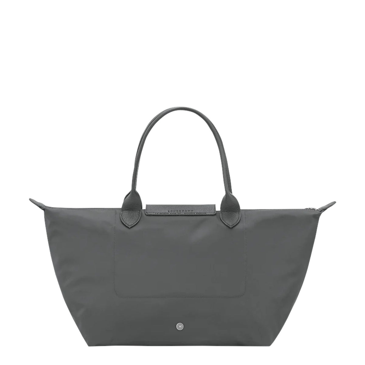 Lieblingstasche Le Pliage One large grey nylon tote bag with leather trim and handles.