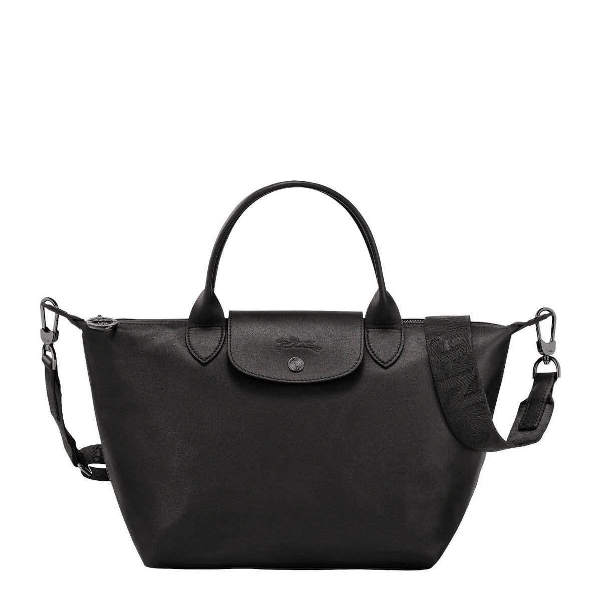 Lieblingstasche Le Pliage Xtra small black leather handbag with top handles and detachable shoulder strap
