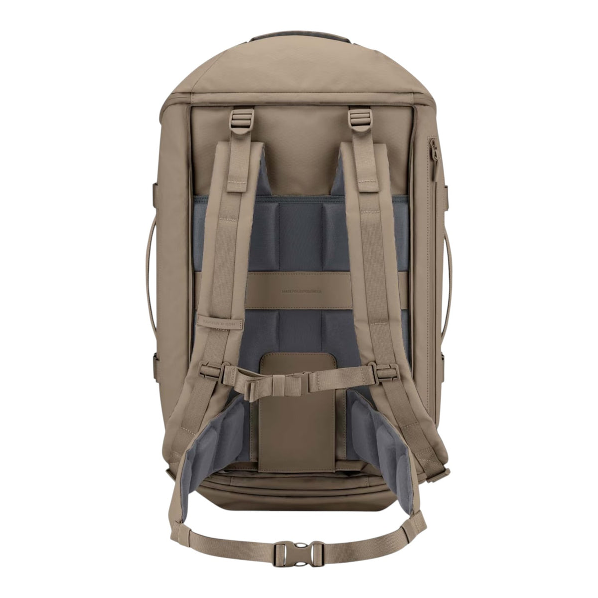 Lieblingstasche Lisbon Duffle Backpack L in beige with adjustable padded shoulder straps and chest buckle