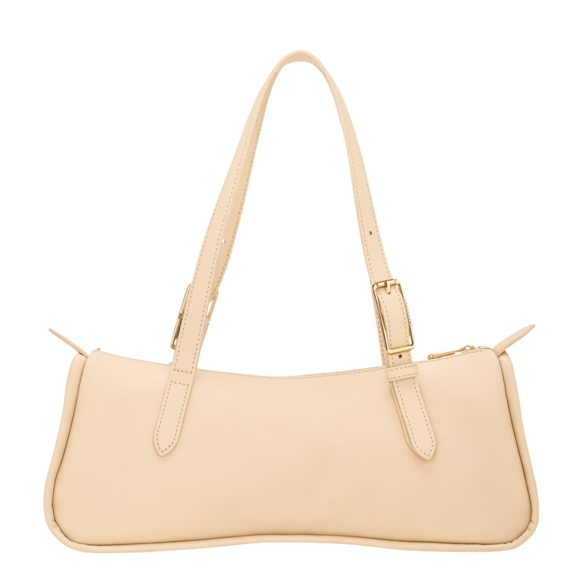 Lieblingstasche Looong shoulder bag in cream beige with adjustable buckle straps and a sleek minimalist design.