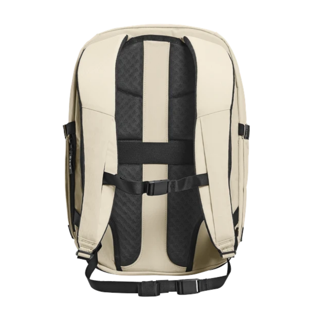 Back view of the Lieblingstasche Midi20 beige city backpack with padded shoulder straps and breathable back panel