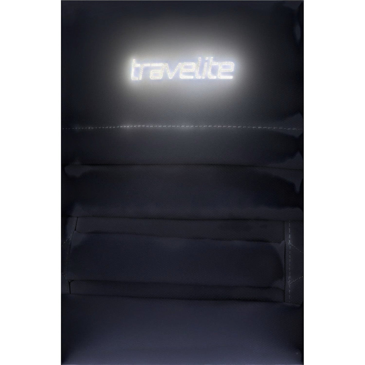 Lieblingstasche navy blue BOLONIA Rollenreisetasche S travel bag with padded handle and stitched details.