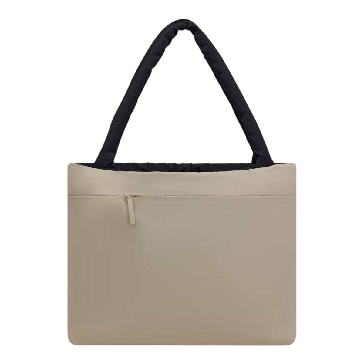 Lieblingstasche Norva 2in1 beige shopper bag with black padded shoulder straps and front zipper pocket