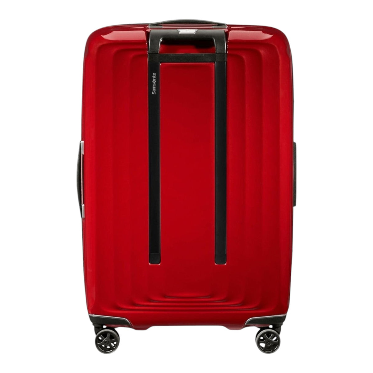 Lieblingstasche NUON Spinner 69/25 red hard shell suitcase with black telescopic handle and four spinner wheels