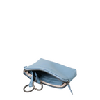 Lieblingstasche Physalis blue leather key pouch with zipper closure and dual metal key rings