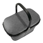 Lieblingstasche reisenthel Carrybag Iso grey insulated shopping basket with black aluminium frame and zipper lid