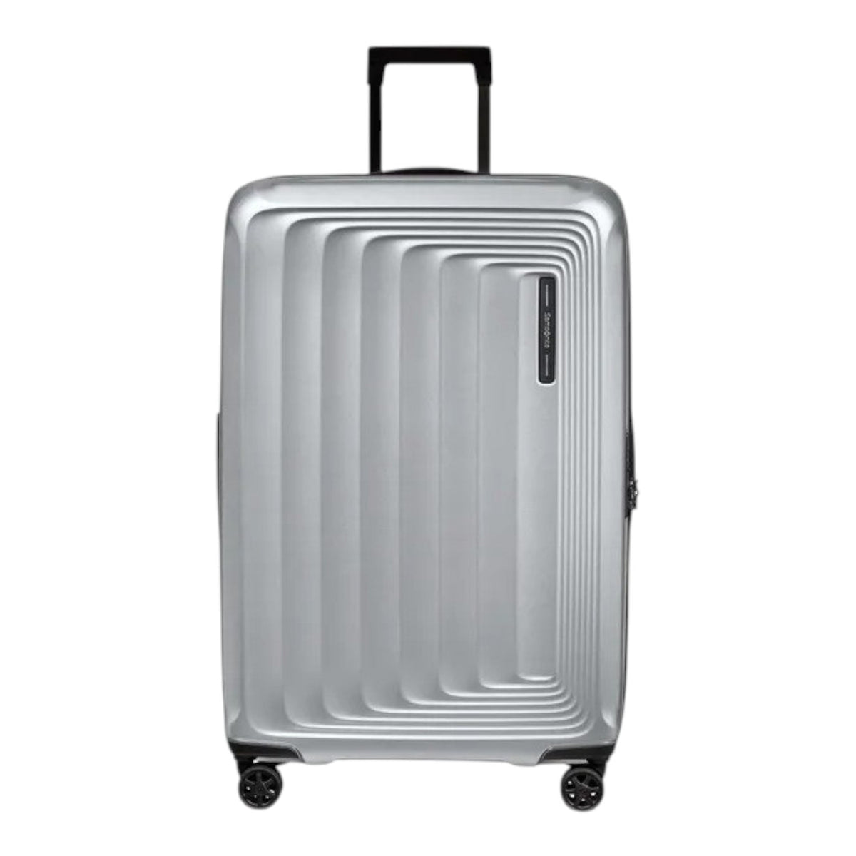 Lieblingstasche Samsonite Nuon Spinner 69/25 suitcase in silver with modern hardshell design and TSA lock