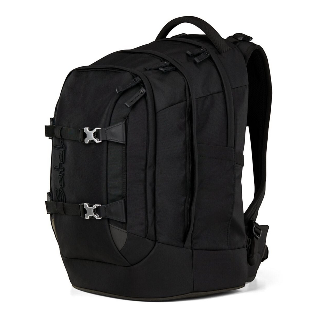 Lieblingstasche satch PACK school backpack in black with adjustable straps, side compression buckles, and ergonomic design