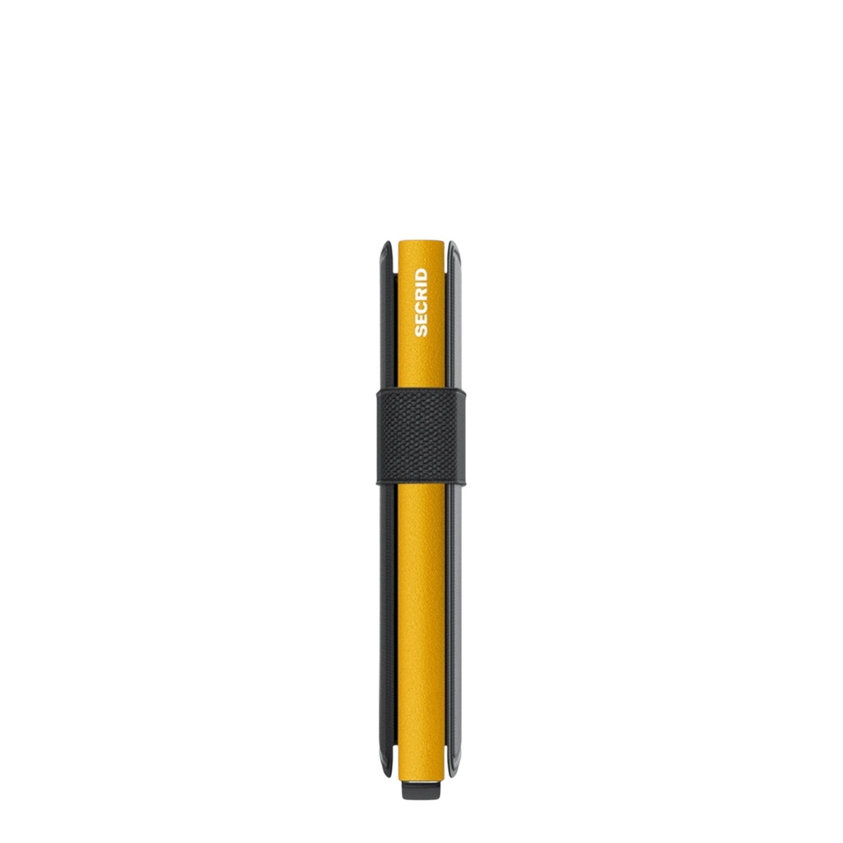 Lieblingstasche Secrid Bandwallet TPU in yellow with a black elastic band and integrated RFID card protector