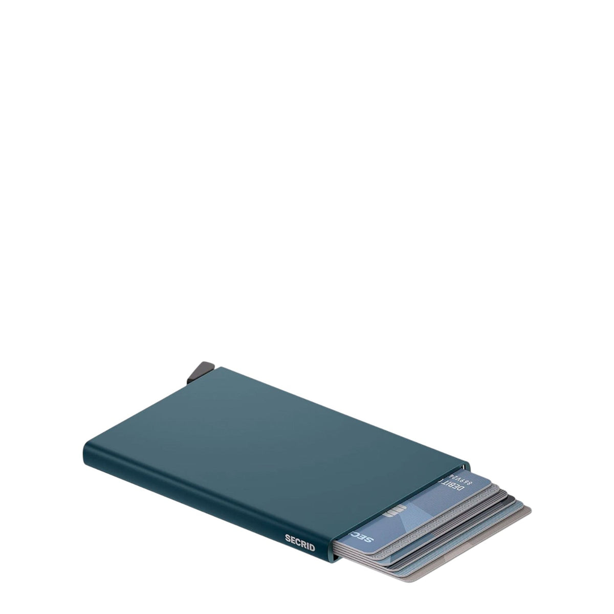 Lieblingstasche Secrid Cardprotector in dark blue aluminium with RFID protection and card slide mechanism