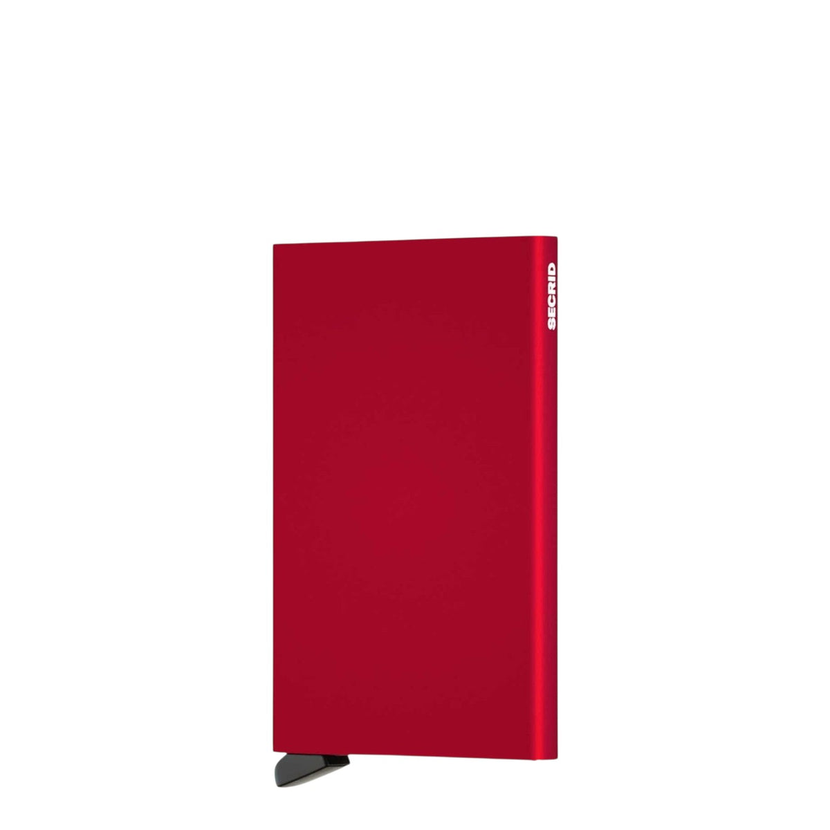 Lieblingstasche Secrid Cardprotector in vibrant red aluminium, featuring a sleek, minimalist RFID-blocking design.