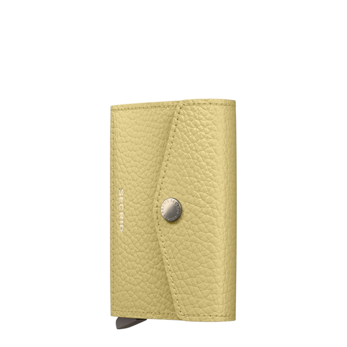 Lieblingstasche Secrid Envelope Pebble wallet in light yellow textured leather with a snap button closure