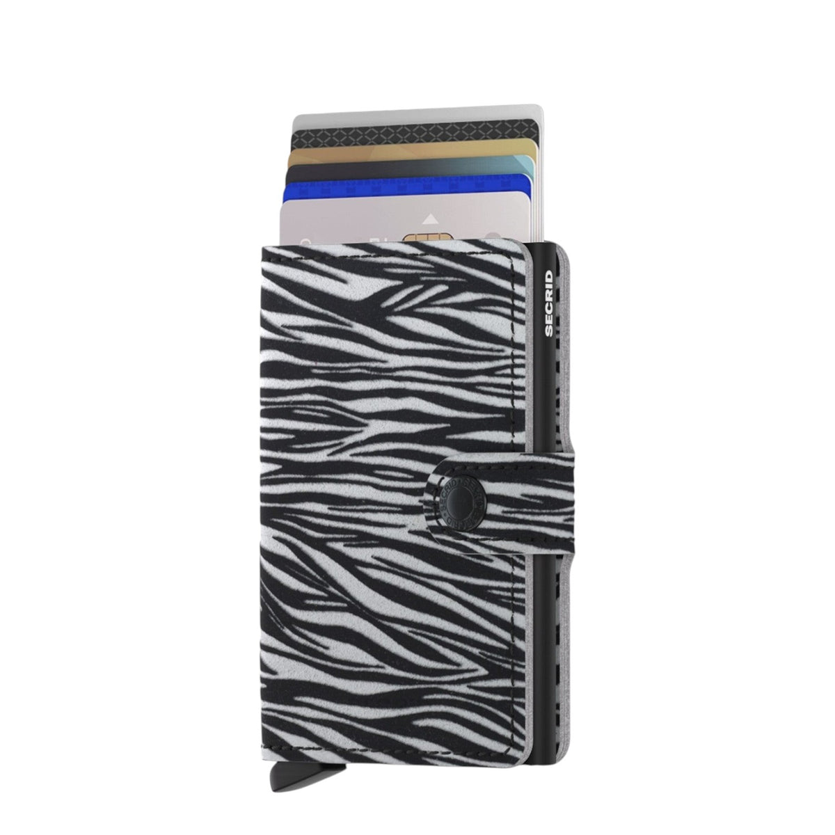 Lieblingstasche Secrid Miniwallet in black and white zebra print leather with RFID-protected card mechanism