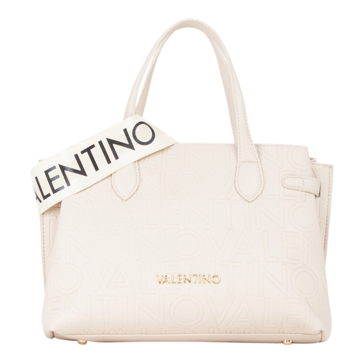 Lieblingstasche Shopping Pansy off-white leather tote bag with embossed logo and branded tag.