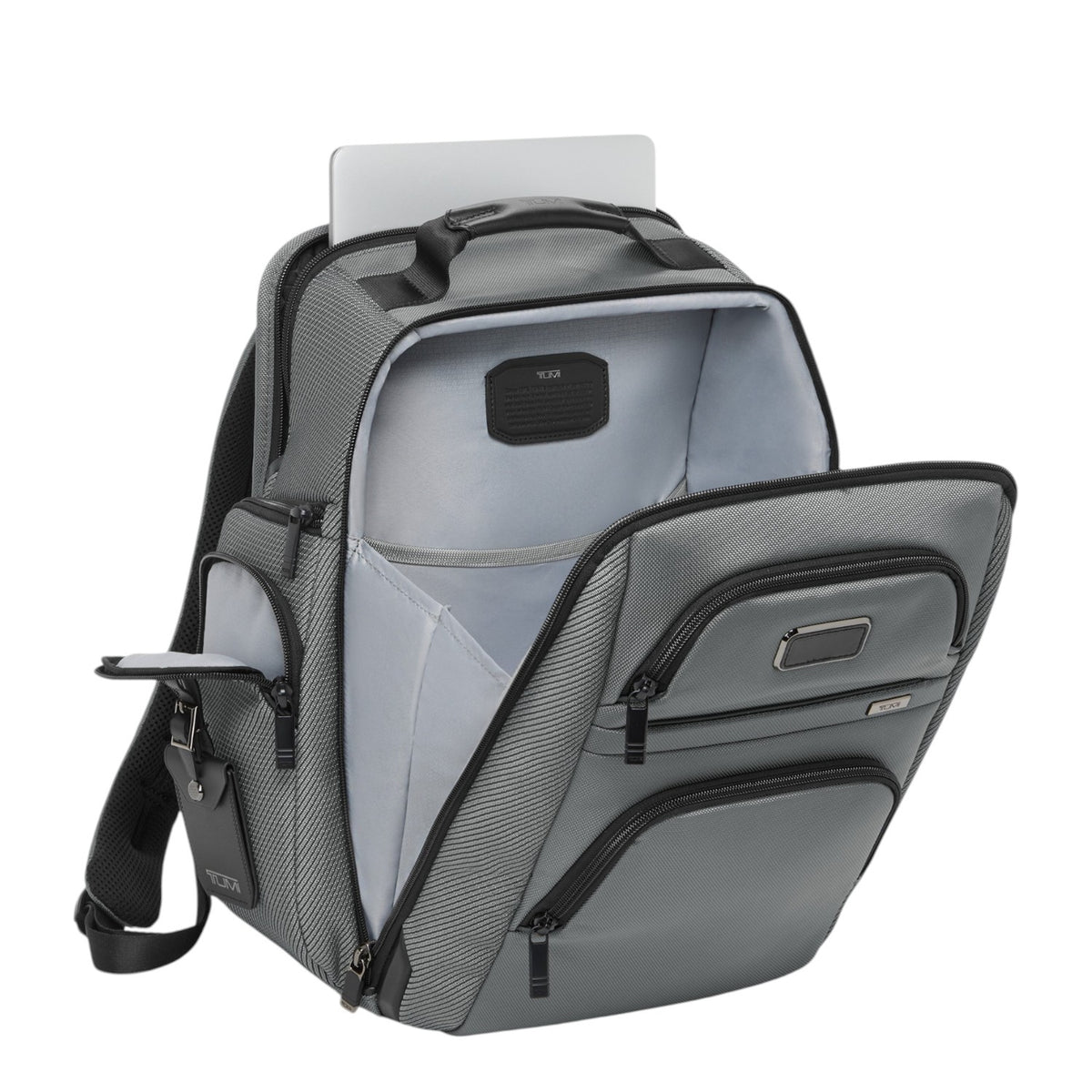 Lieblingstasche Tumi Alpha Brief Pack in grey ballistic nylon with laptop compartment and multiple zip pockets