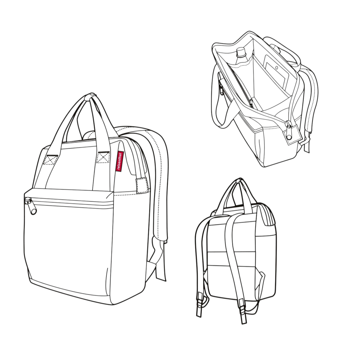 Lieblingstasche Allrounder R insulated backpack and tote bag with zipper, top opening, and adjustable straps.