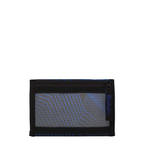 Lieblingstasche wallet in black and blue with a transparent mesh window and zippered coin compartment
